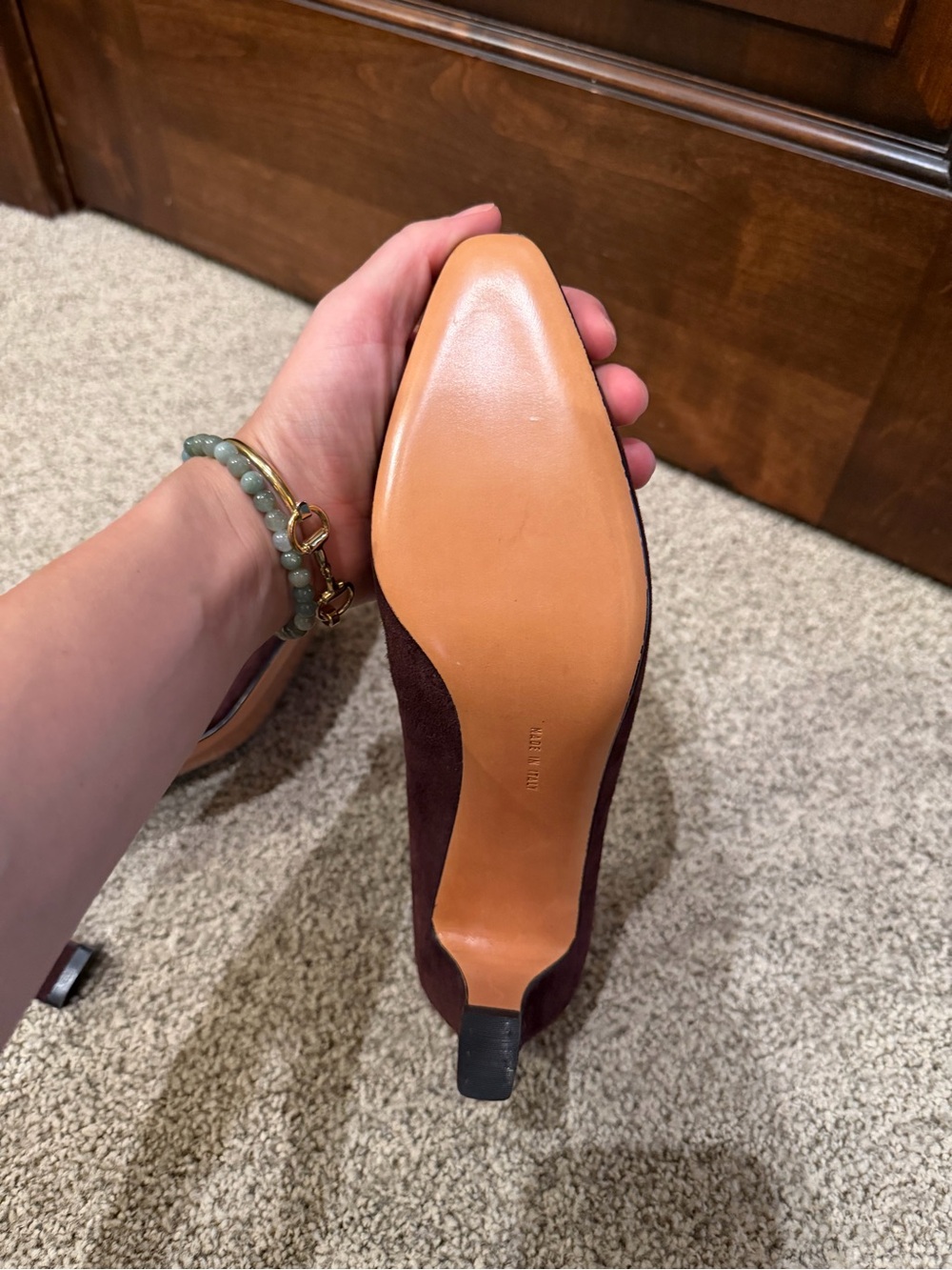 Salvatore Ferragamo Women's Burgundy Suede Penny Loafers - Picture 3 of 6